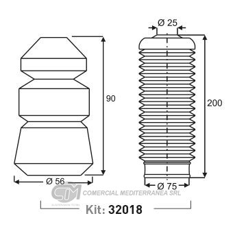 KIT SUSPENSION DEL. FORD ESCORT (94-03) ORION (93-9