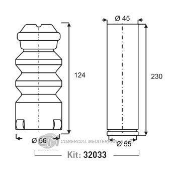 KIT SUSPENSION TRAS. VW FOX -CROSSFOX SURAN