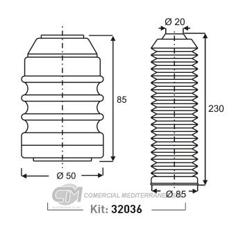 KIT SUSPENSION DEL. VW BORA (00-14)- PASSAT