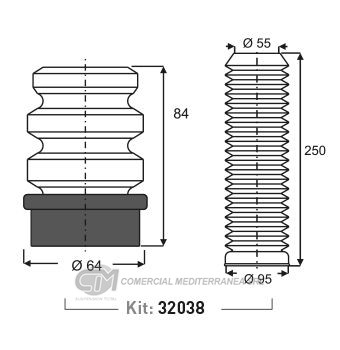 KIT SUSPENSION DEL. VW FOX CROSSFOX SURAN