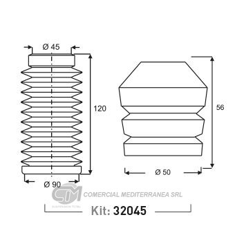 KIT SUSPENSION DEL. VW GOLF (94-99)