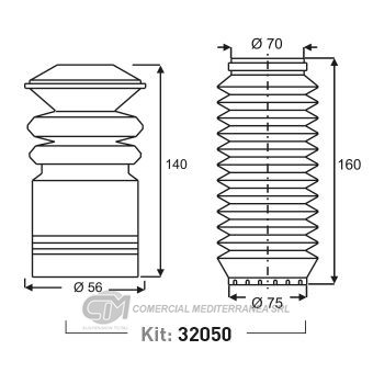 KIT SUSPENSION TRAS. FORD ORION (93-97) / VW