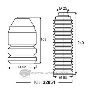 KIT SUSPENSION DEL. VW CADDY (96-09) POLO (