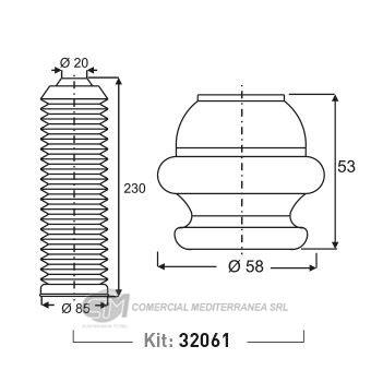 KIT SUSPENSION DELANTERO AUDI A3 / VOLKWAGEN GOLF (00..)/VOYAGE/GOL TREND