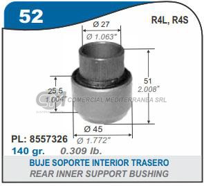 BUJES SUSPENSION RENAULT R4L. R4S