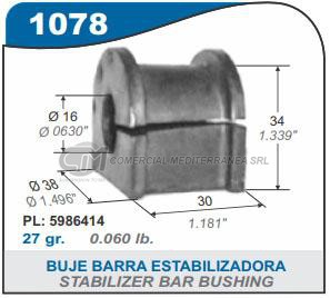 BUJE BARRA ESTABLIZADORA FIAT REGATTA BAJO DIAM.16MM