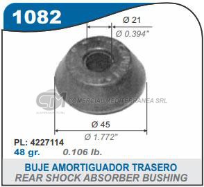 BUJE AMORTIGUADOR TRASERO FIAT REGATTA. FIORINO. 147. 128