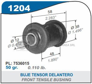 BUJES SUSPENSION RENAULT 18.FUEGO BUJE TENSOR DELANTERO