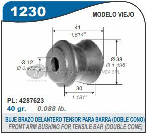 BUJE TENSOR DELANTERO DOBLE CONO FIAT DUNA. UNO. FIORINO. LADA