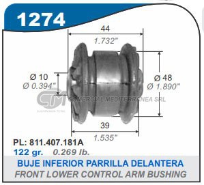 BUJES SUSPENSION VW GOL. SAVEIRO. SENDA. GACEL.