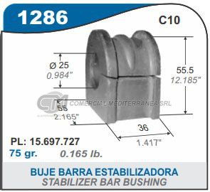BUJE BARRA ESTABILIZADORA DELANTERA CHEVROLET SILVERADO