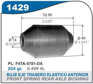 BUJE ELASTICO TRASERO PARTE DELANTERA FORD RANGER
