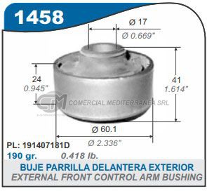 BUJES SUSPENSION VW GOLF. CADDY. POLO. SEAT TOLEDO