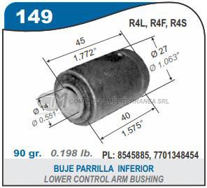 BUJES SUSPENSION RENAULT R4L.R6. R4F. R4S