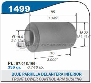BUJE PARRILLA INFERIOR DELANTERA RECTO ISUZU LUV 4X4