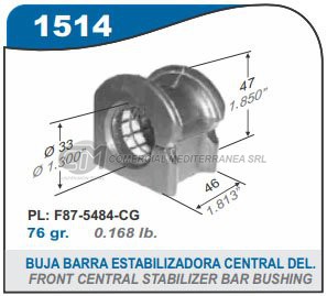 BUJE BARRA ESTABILIZADORA CENTRAL FORD EXPLORER 2000 RANGER 2000 4X2.4X4 (BARRA33MM)