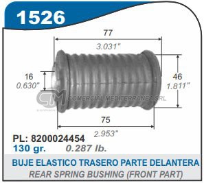 BUJE ELASTICO TRASERO PARTE DELANTERA RENAULT MASTER 