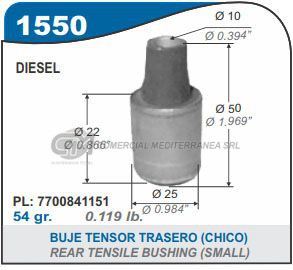 BUJES SUSPENSION RENAULT EXPRESS. CLIO. R19 GASOLERO. MG