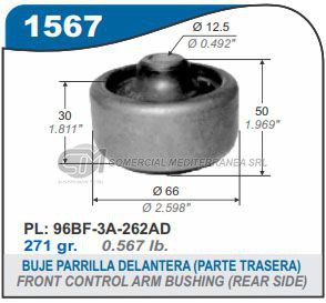 BUJE PARRILLA DELANTERA PARTE TRASERA FORD COURIER.FIESTA 97/..