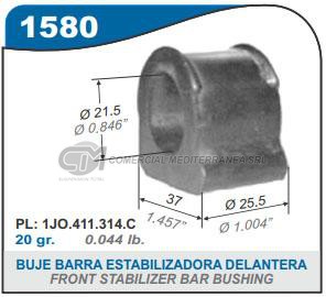 BUJE BARRA ESTABILIZADORA DELANTERA VW GOLF. NEW BEETLE. BORA