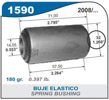 BUJE ELASTICO TRASERO FORD RANGER 08/..