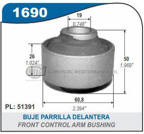 BUJES SUSPENSION HONDA FIT 03.09 BUJE PARRILLA DELANTERA