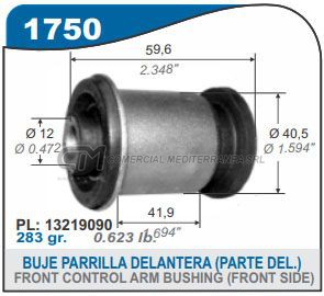BUJE PARRILLA DEL. BUJES SUSPENSION CHEVROLET CRUZE 10...