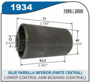 BUJE PARRILLA BRAZO INFERIOR HONDA CRV 98.01 