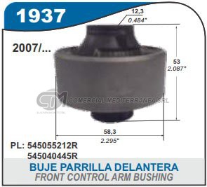 BUJE PARRILLA DELANTERA PARTE TRASERA RENAULT KOLEOS . NISSAN XTRAIL 07/.. 