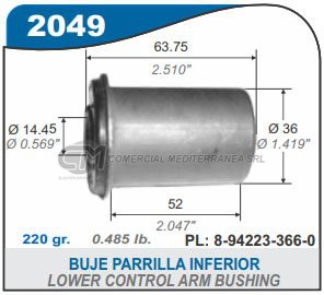 BUJES SUSPENSION HONDA PASSPORT 4X2.ISUZU LUV4X2