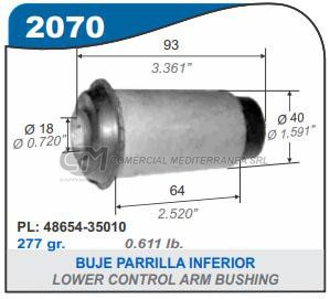 BUJES SUSPENSION TOYOTA HILUX 4X2