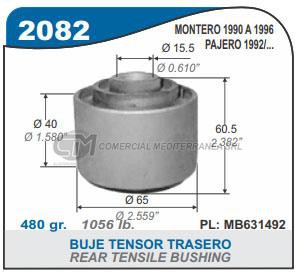 BUJES SUSPENSION MITSUBISHI MONTERO 90-96 BUJE TENSOR TRASERO