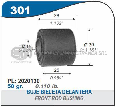 BUJES SUSPENSION BUJE BIELETA SUSPENSION DEL. RENAULT R12