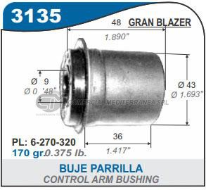 BUJES SUSPENSION CHEVROLET GRAN BLAZER. SILVERADO