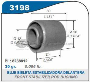 BUJES SUSPENSION -BUJE BIELTA BARRA ESTAB.DELANTERA PEUGEOT 505. 504