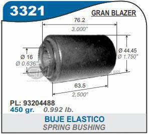 BUJE ELASTICOTRASERO CHEVROLET SILVERADO GRAN BLAZER
