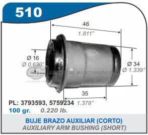 BUJE BRAZO AUXILIARCHEVROLET 400(CORTO)