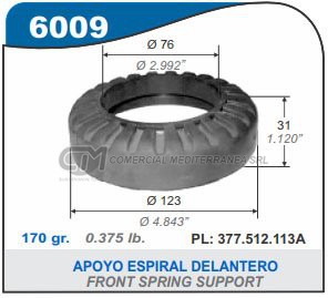 CAZOLETA SUSPENSION VW GOL. SAVEIRO. SENDA. GACEL