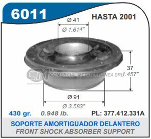 CAZOLETA SUSPENSION VW GOL. PASSAT. SAVEIRO. SENDA