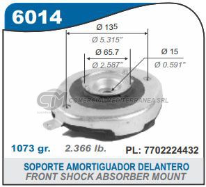 CAZOLETA SUSPENSION RENAULT 19 . MEGANE .SCENIC