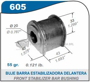 BUJES SUSPENSION FIAT 125 . 1500 . 1600 BUJE BARRA EST