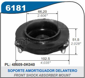 CAZOLETA SUSPENSION TOYOTA HILUX 05.09 CAZOLETA AMORTIGUADOR 