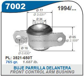 BUJES SUSPENSION FIAT DUCATO BUJE PARRILLA TRASERA