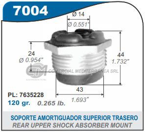 CAZOLETA SUSPENSION FIAT DUNA. UNO. FIORINO CAZOLETA TRASERA