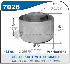 BUJES SUSPENSION PEUGEOT 206 1.9 D SOPORTE CENTRAL MOT
