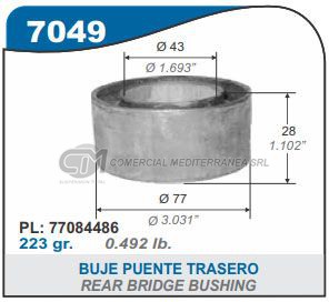 BUJES SUSPENSION RENAULT CLIO BUJE PUENTE TRASERO
