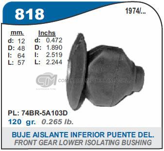 BUJES SUSPENSION FORD TAUNUS 1974 ADELANTE