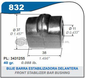 BUJES SUSPENSION OPEL K180 BUJE BARRA ESTABILIZADORA T