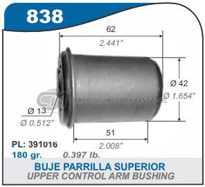 BUJES SUSPENSION CHEVROLET CHEVY