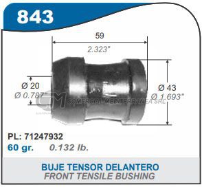 BUJE TENSORDELANTERO DODGE 1500.1800